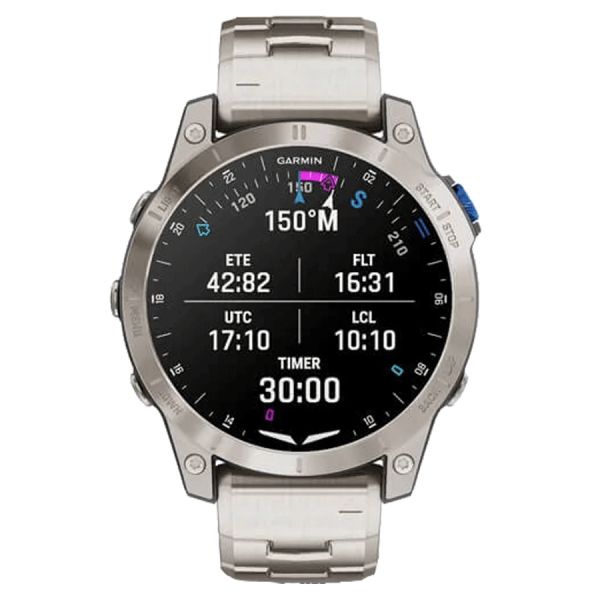 Garmin D2 Mach 1 Aviator Smartwach watch with 47 mm titanium bracelet