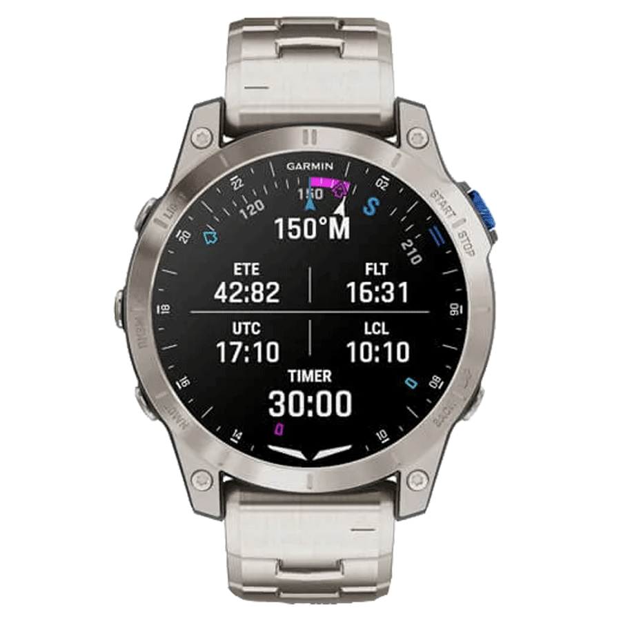 Montre Garmin D2 Mach 1 Aviator Smartwach bracelet titane 47 mm 010-02582-51