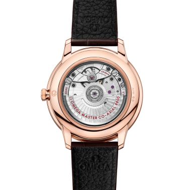 Omega De Ville Prestige Co-Axial Master Chronometer Rose Gold Sedna silver dial leather strap 40 mm