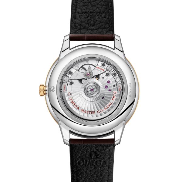 Montre Omega De Ville Prestige Co-Axial Master Chronometer Réserve de Marche Or et Acier cadran argenté bracelet cuir 41 mm