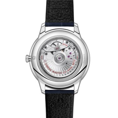 Montre Omega De Ville Prestige Co-Axial Master Chronometer Réserve de Marche cadran bleu clair bracelet cuir 41 mm