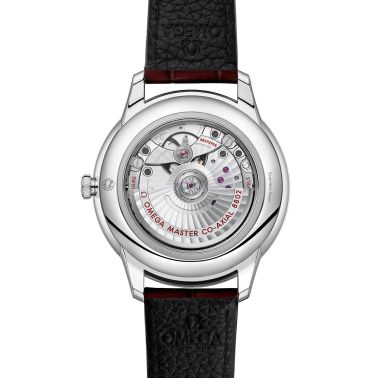 Montre Omega De Ville Prestige Co-Axial Master Chronometer Petite Seconde cadran bordeaux bracelet cuir 41 mm
