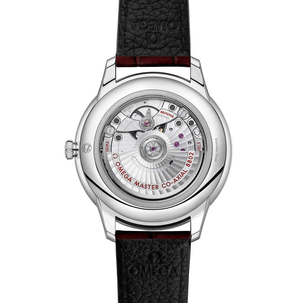 Omega De Ville Prestige Co-Axial Master Chronometer Small Second burgundy dial leather strap 41 mm