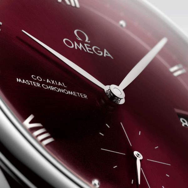Omega De Ville Prestige Co-Axial Master Chronometer Small Second burgundy dial leather strap 41 mm