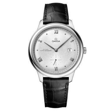 Montre Omega De Ville Prestige Co-Axial Master Chronometer Petite Seconde cadran argenté bracelet cuir 41 mm