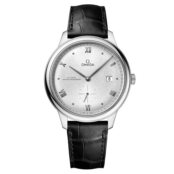 Montre Omega De Ville Prestige Co-Axial Master Chronometer Petite Seconde cadran argenté bracelet cuir 41 mm