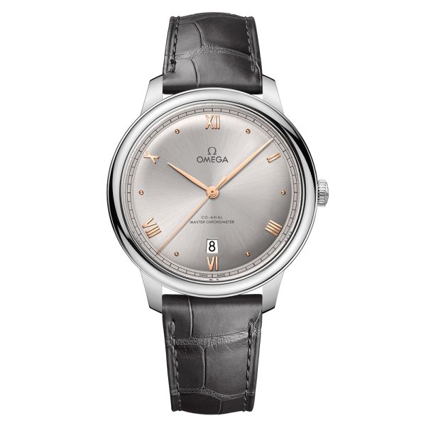 Montre Omega De Ville Prestige Co-Axial Master Chronometer cadran gris rhodium bracelet cuir 40 mm