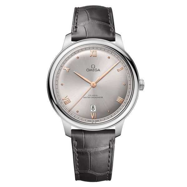 Omega De Ville Prestige Co-Axial Master Chronometer gray rhodium dial leather strap 40 mm