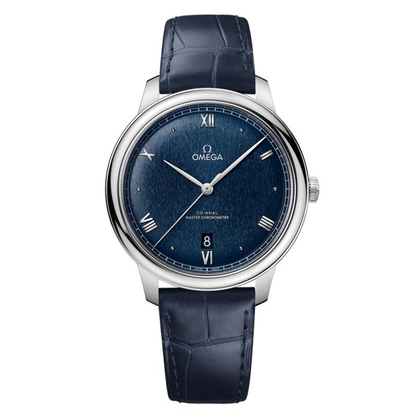 Montre Omega De Ville Prestige Co-Axial Master Chronometer cadran bleu bracelet cuir 40 mm
