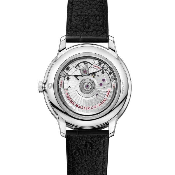Montre Omega De Ville Prestige Co-Axial Master Chronometer cadran argenté bracelet cuir 40 mm