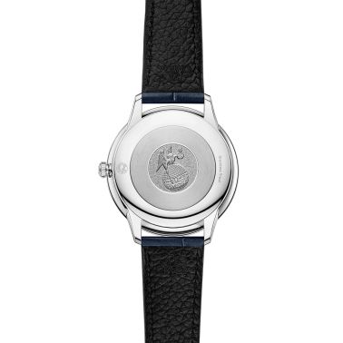 Omega De Ville Prestige Quartz blue dial diamond index leather strap 30 mm
