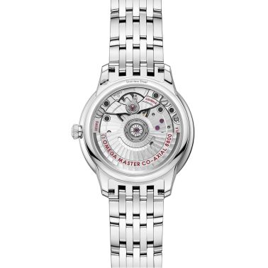 Omega De Ville Prestige Co-Axial Master Chronometer white mother-of-pearl dial steel bracelet 34 mm