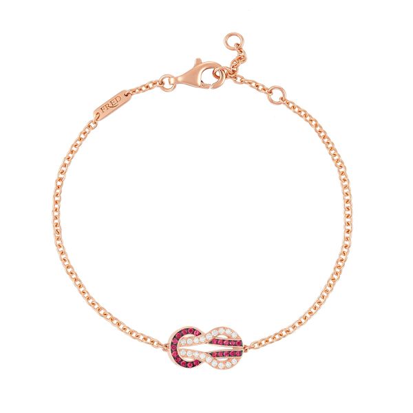 Bracelet Fred Chance Infinie en or rose, diamants et rubis 6B1052