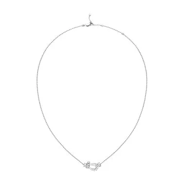 Fred Force 10 medium model necklace in white gold and diamonds pavement