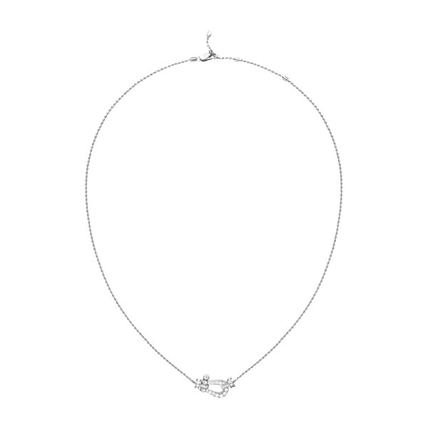 Collier Fred Force 10 moyen modèle en or blanc et pavage diamants 7B0235