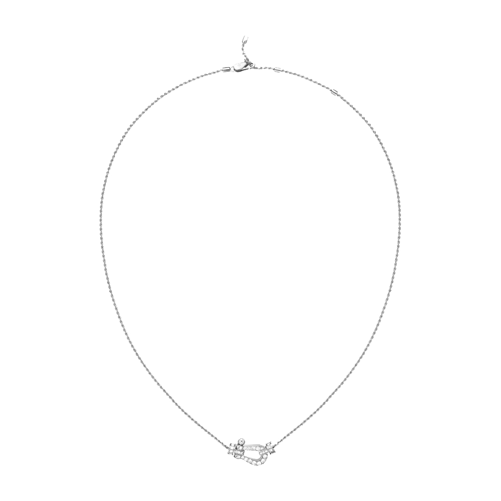 Collier Fred Force 10 moyen modèle en or blanc et pavage diamants 7B0235