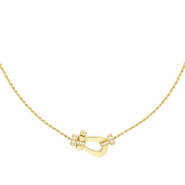 Fred Force 10 medium model necklace in yellow gold and diamonds