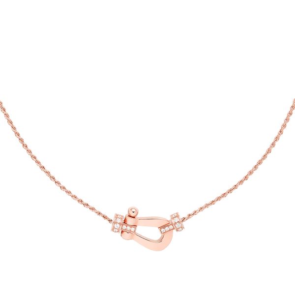 Fred Force 10 medium model necklace in rose gold and diamonds