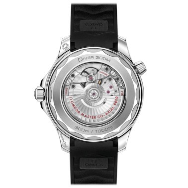 Montre Omega Seamaster Diver 300m Co-Axial Master Chronometer cadran noir bracelet caoutchouc noir 42 mm