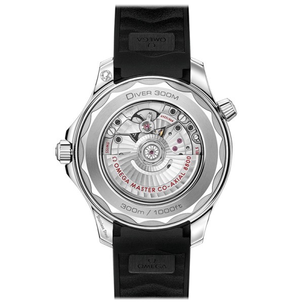 Montre Omega Seamaster Diver 300m Co-Axial Master Chronometer cadran noir bracelet caoutchouc noir 42 mm