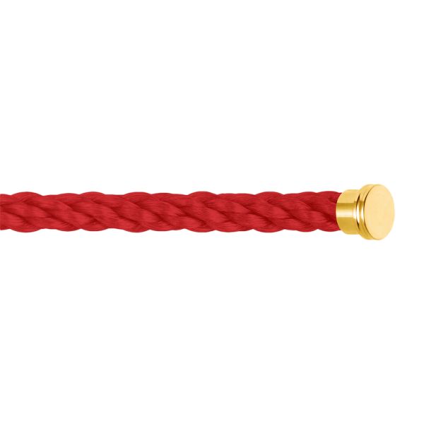 Fred Force 10 Red large model cable in steel in yellow gold plated steel