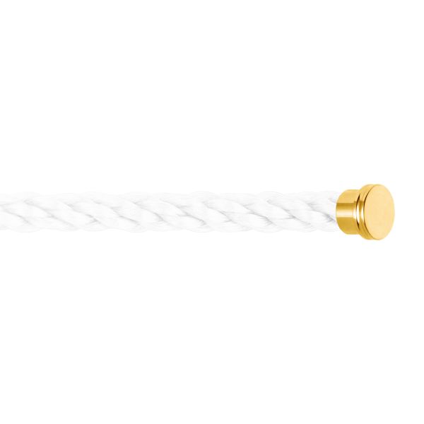 Fred Force 10 White large model cable in yellow gold plated steel