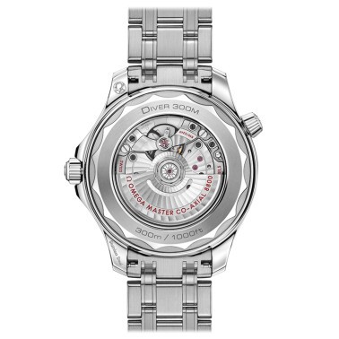 Montre Omega Seamaster Diver 300m Co-Axial Master Chronometer cadran gris lunette bleue bracelet acier 42 mm - SITE1