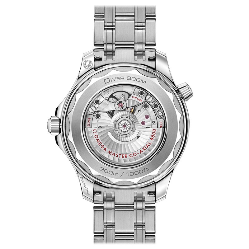 Montre Omega Seamaster Diver 300m Co-Axial Master Chronometer cadran gris lunette bleue bracelet acier 42 mm - SITE1