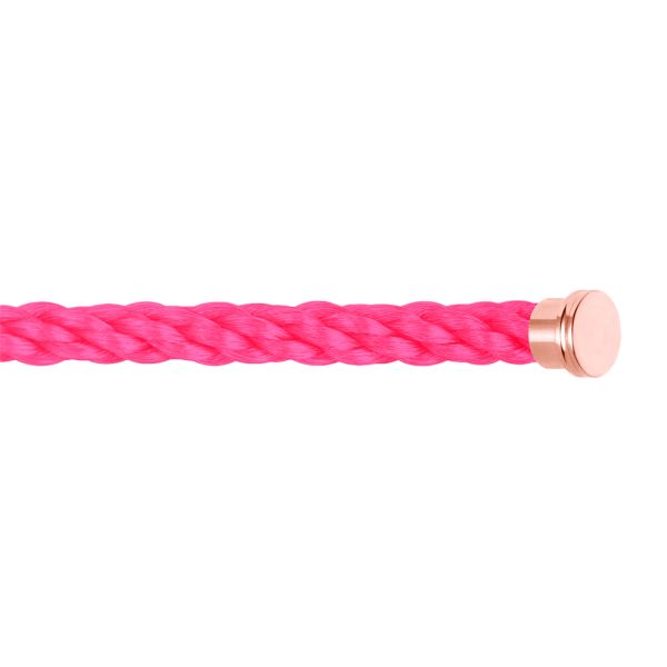 Fred Force 10 Fluorescent Pink large model cable in rose gold plated steel