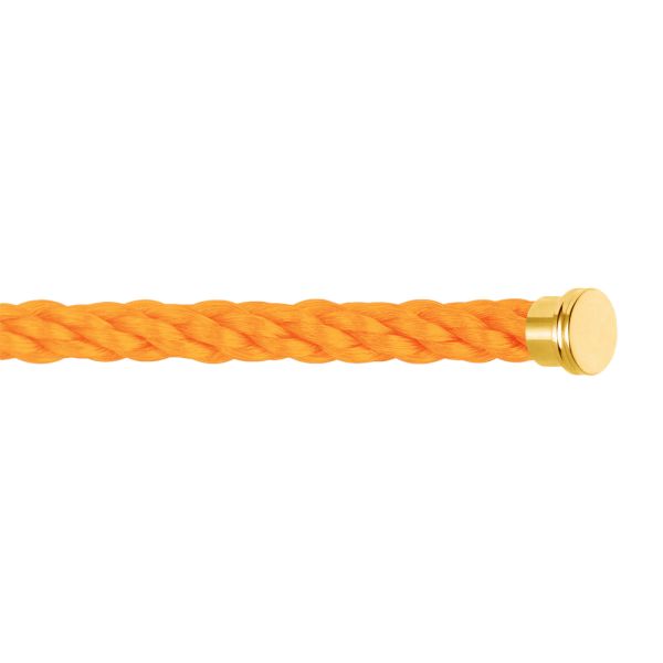 Fred Force 10 Fluorescent Orange large model cable in yellow gold plated steel