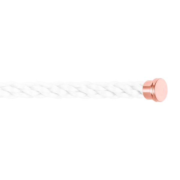 Fred Force 10 White large model cable in rose gold plated steel