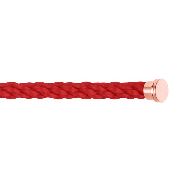 Fred Force 10 Red large model cable in steel in rose gold plated steel