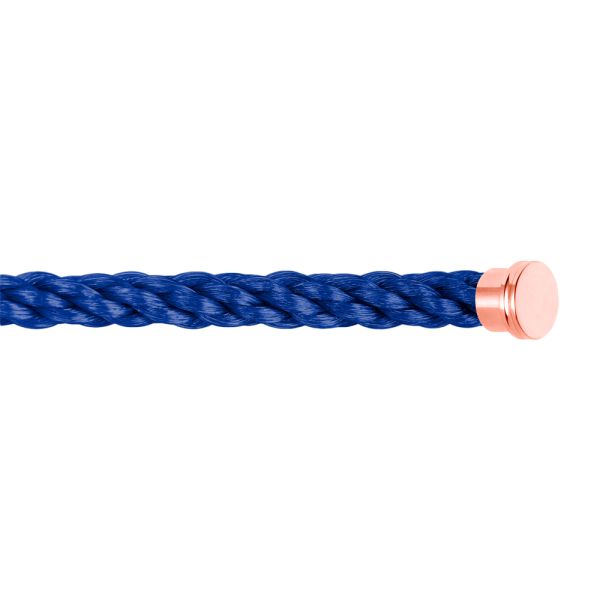 Fred Force 10 Blue Indigo large model cable in rose gold plated steel