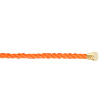 Fred Force 10 Fluorescent Orange medium model cable in yellow gold plated steel