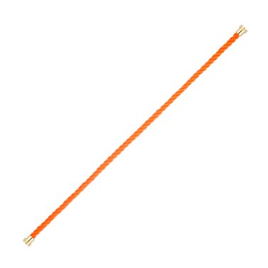 Fred Force 10 Fluorescent Orange medium model cable in yellow gold plated steel
