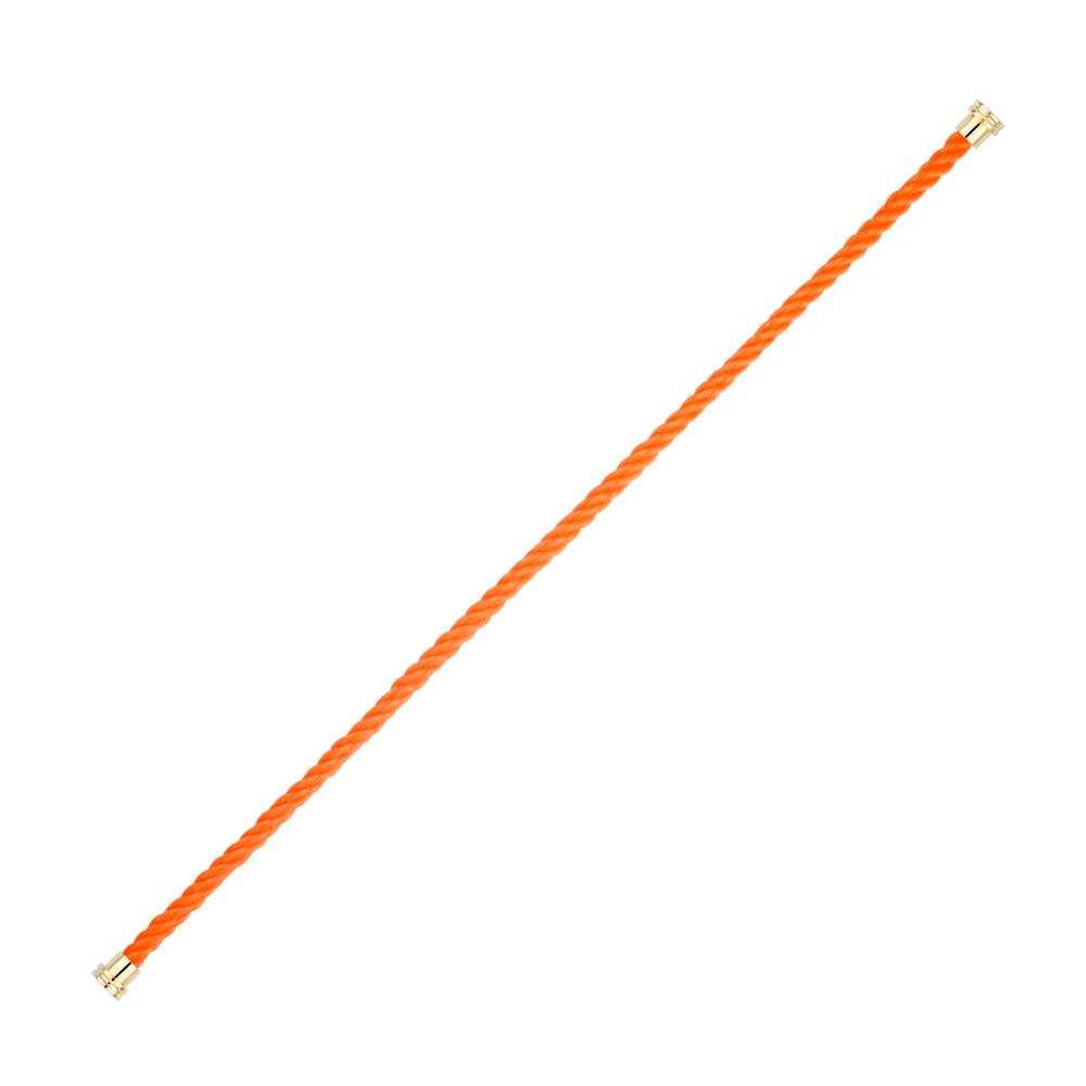 Fred Force 10 Fluorescent Orange medium model cable in yellow gold plated steel
