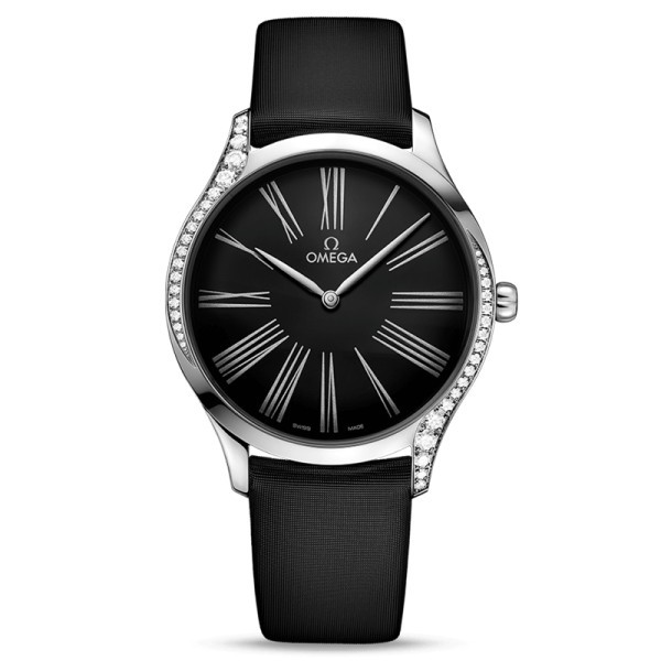 Montre Omega De Ville Trésor quartz cadran noir bracelet tissu noir 39 mm - SOLDAT PL