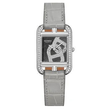 Montre HERMÈS Cape Cod Chaîne D'Ancre Joaillier Petit Modèle quartz cadran en obsidienne 31 mm W054715WW00
