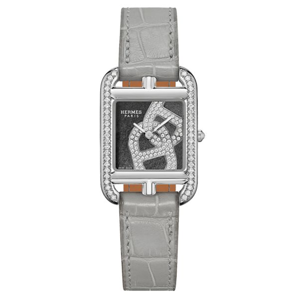 Montre HERMÈS Cape Cod Chaîne D'Ancre Joaillier Petit Modèle quartz cadran en obsidienne 31 mm W054715WW00