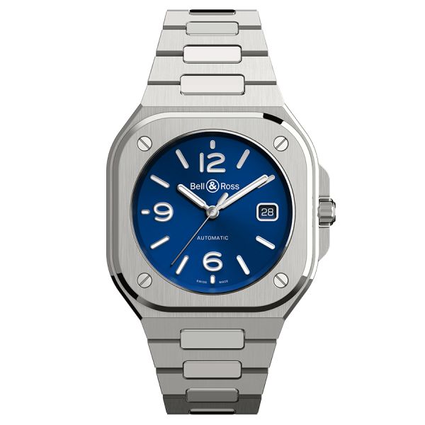 Bell & Ross BR 05 automatic blue dial steel bracelet 40 mm