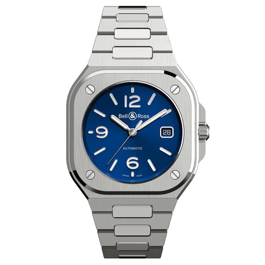 Montre Bell & Ross BR 05 automatique cadran bleu bracelet acier 40 mm