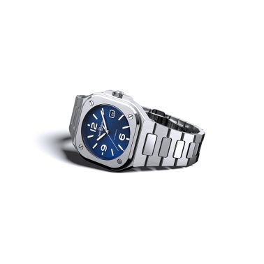 Montre Bell & Ross BR 05 automatique cadran bleu bracelet acier 40 mm