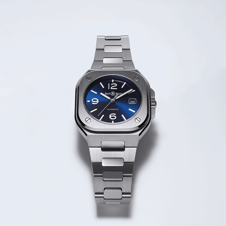 Montre Bell & Ross BR 05 automatique cadran bleu bracelet acier 40 mm