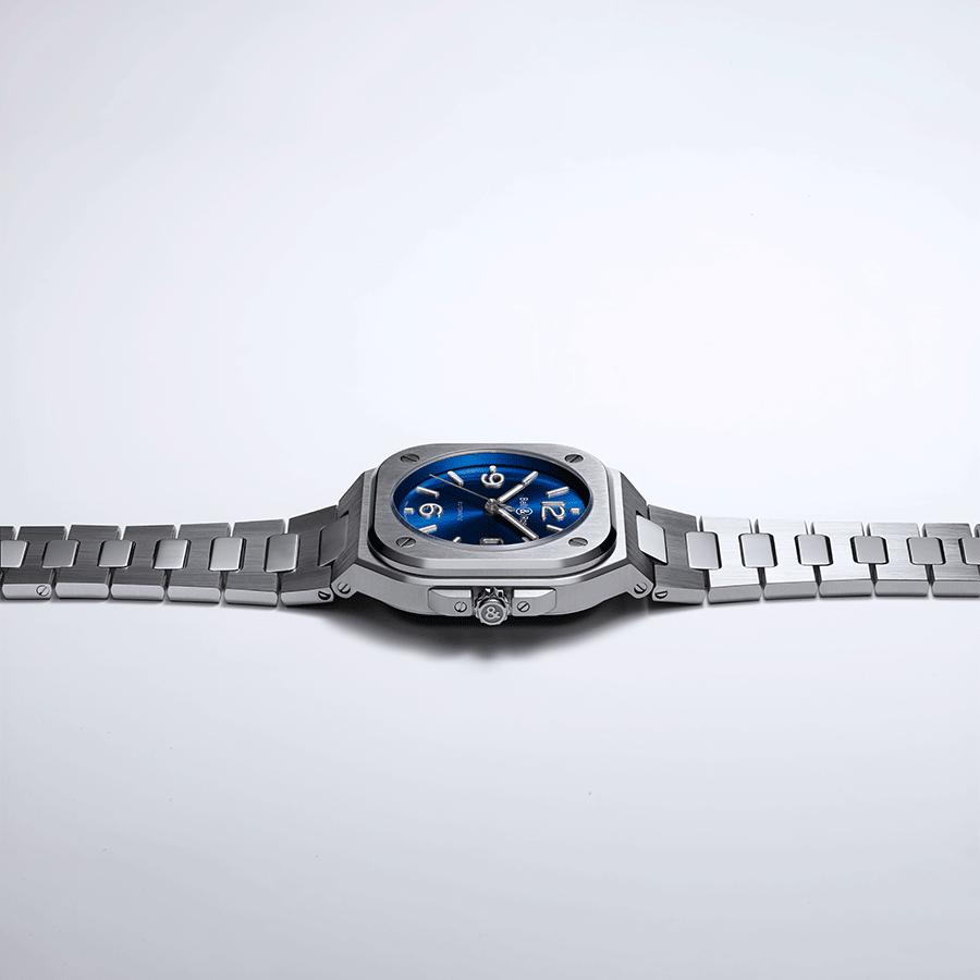 Bell & Ross BR 05 automatic blue dial steel bracelet 40 mm