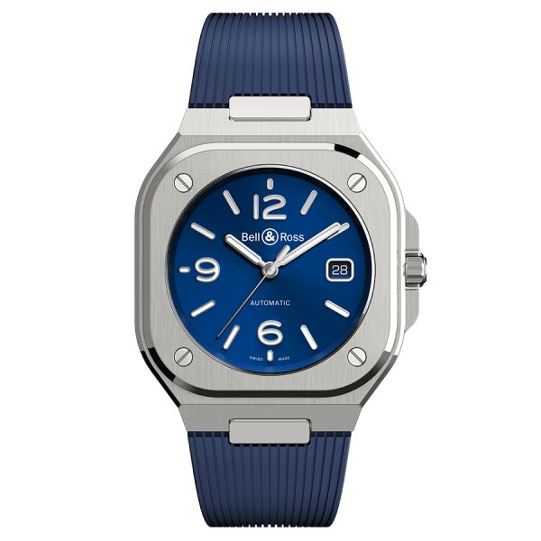 Montre Bell & Ross BR 05 automatique cadran bleu bracelet caoutchouc 40 mm