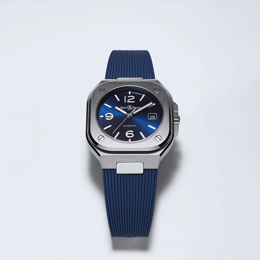 Montre Bell & Ross BR 05 automatique cadran bleu bracelet caoutchouc 40 mm