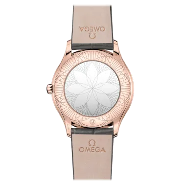 Montre Omega De Ville Trésor quartz or rose cadran argent bracelet tissu anthracite 36 mm - SITE1