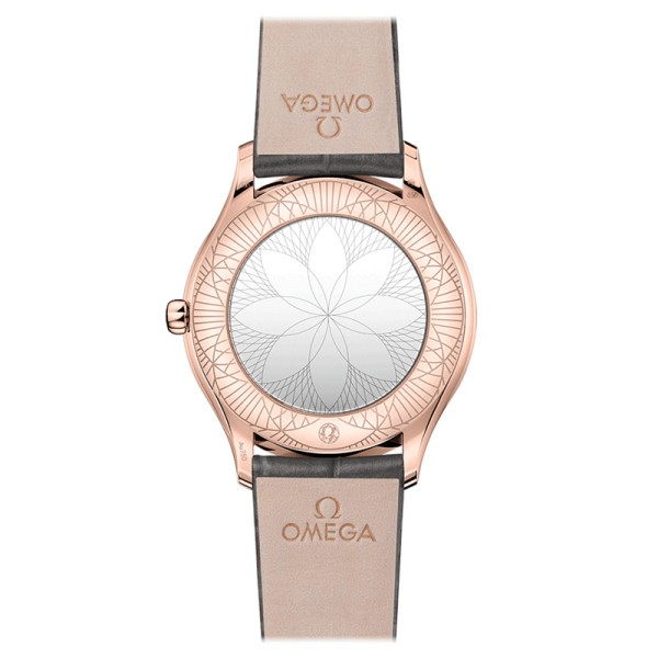 Montre Omega De Ville Trésor quartz or rose cadran argent bracelet tissu anthracite 36 mm - SITE1