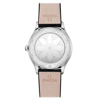 Montre Omega De Ville Trésor quartz cadran nacre blanche bracelet tissu noir 36 mm - SITE1