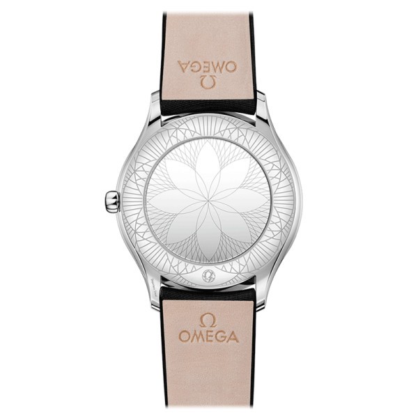 Montre Omega De Ville Trésor quartz cadran nacre blanche bracelet tissu noir 36 mm - SITE1